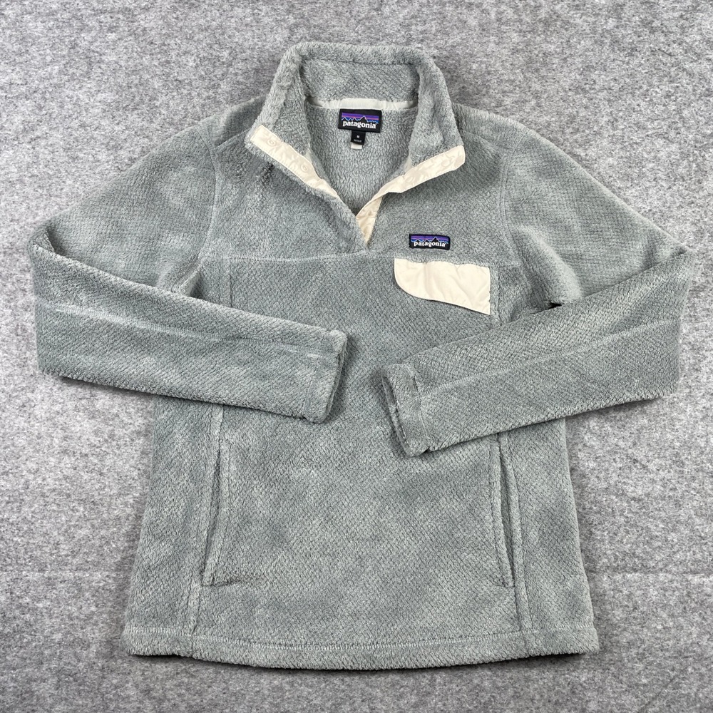 Patagonia Fleece Pullover Womens Medium Grey Re-Tool Snap-T Polartec Thermal Pro